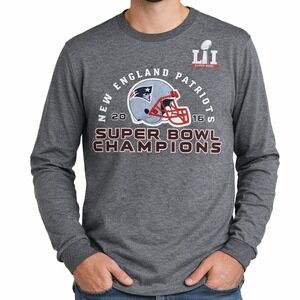 New England Patriots Super Bowl LI‎ Champions Long Sleeve T Shirt NFL 2XL Gray